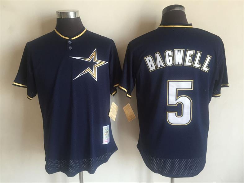 2017 MLB Houston Astros #5 Jeff Bagwell Blue Throwback Jerseys